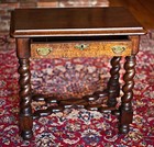 Antique French Desk One Drawer Table Renaissance Revival Barley Twist Oak