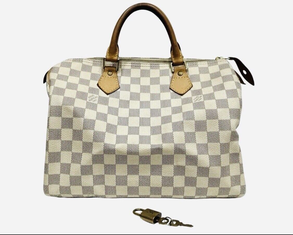 Louis Vuitton Speedy Bandouliere Bag White Handbag 35 Diamer Louis Vuitton Speedy Bandouliere Bag White Handbag 35 Diamer