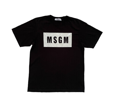 Authentic MSGM Logo T-Shirt Mens Sz XL Black Italy