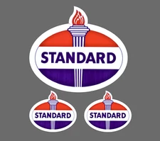 Standard Oil Co Vintage Look Vinyl Decal Sticker Std Oil Gas 3.6" x 4" - 3 for 1