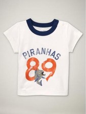 NWT BABY GAP PIRANHAS FISH RASH GUARD SWIM SHIRT TOP BATHING SUIT BOYS