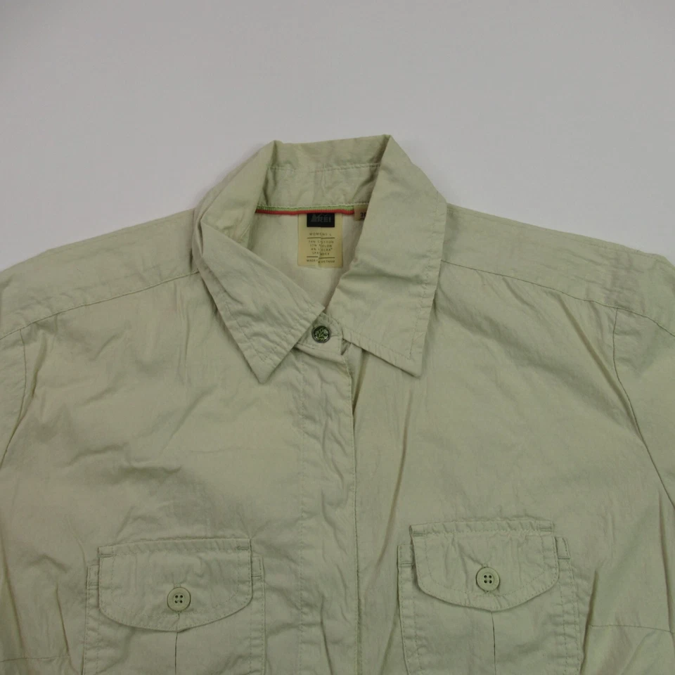 Camisa REI para mujer grande manga larga bolsillos delanteros a presión informal Foto 2 de 4