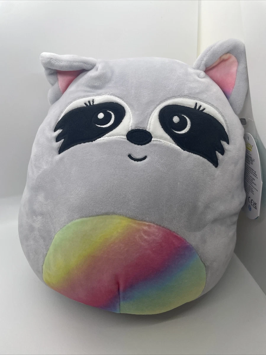 Squishmallow Max Racoon 8 Kellytoy NWT Original Rainbow Raccoon