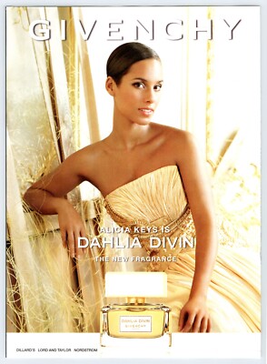 ALICIA KEYS GIVENCHY FRAGRANCE 8''X11'' Magazine Print Ad Woman M562