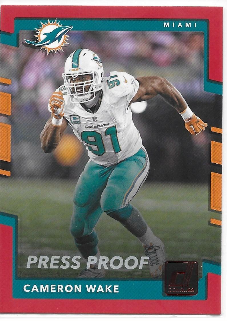 2017 Donruss Football Press Proofs Red Cameron Wake Dolphins