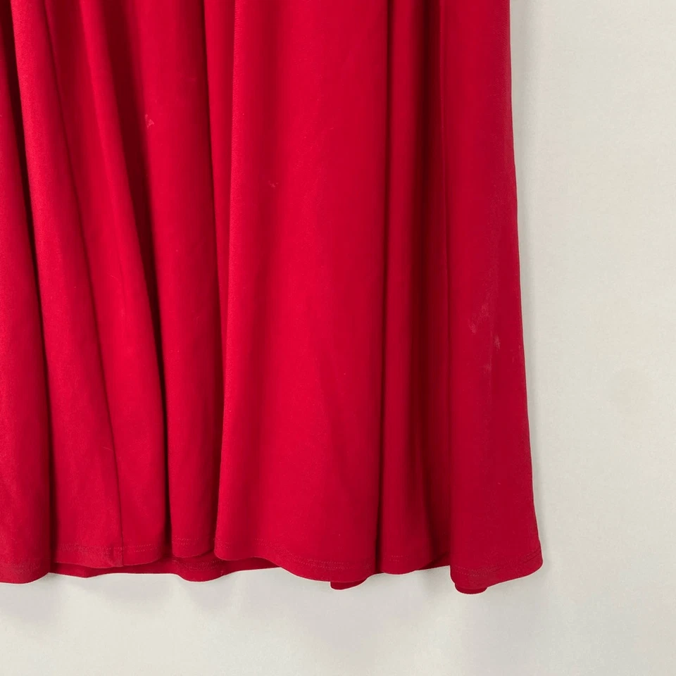 Vestido de Noche Evan Picone Rojo Sin Mangas Midi Talla 6 Fruncido Cóctel Formal Foto 3 de 4