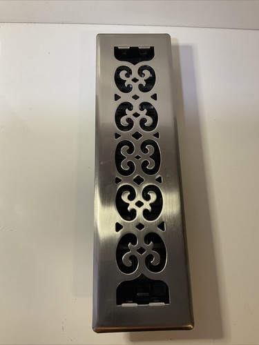 Floor Register Decor Grates Scroll Steel Plated Nickels - 2" X 12" - Opened Pack - Picture 4 of 5