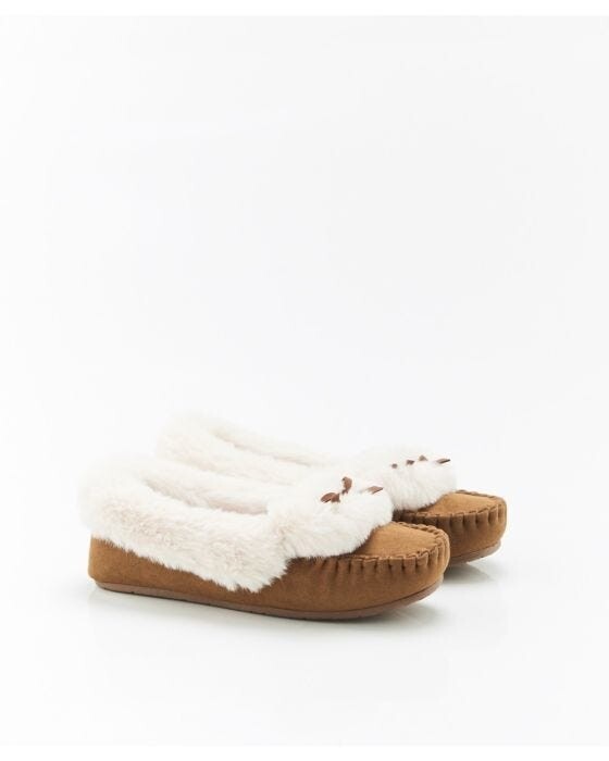 Damart Thermolactyl Moccasin Womens Slippers Uk Chestnut New