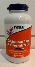Now Foods Glucosamine & Chondroitin With Trace Minerals 240 Capsule Exp. 8/27