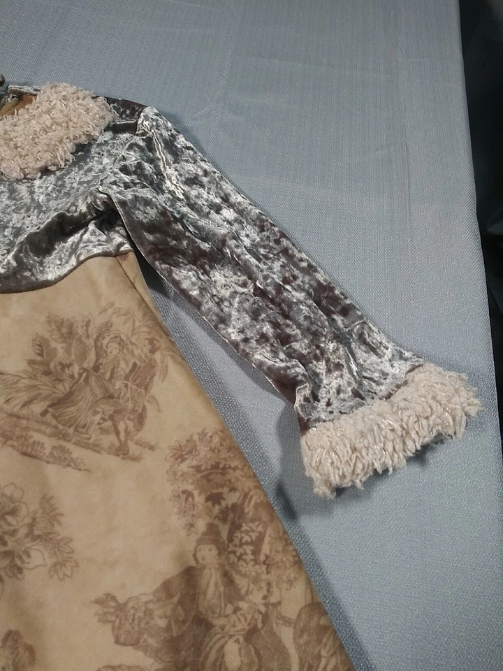 Vestido Poetica Niñas 5 Angel Toile Cuello Imitación Piel Puño Terciopelo De Colección Foto 4 de 4