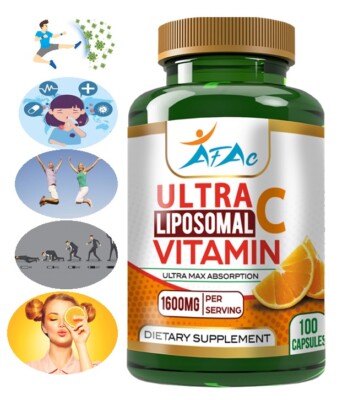 Liposomal Vitamin C 1600mg 100 Capsules Immune System HIGH ABSORPTION NO GMO