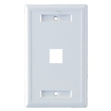 1 Port Keystone Wall Plate White with Windows 12 Pcs Pack Cat5e Ca6 Phone RJ-11