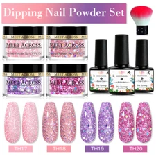 Meet Across 8/12PC/Set 5G Acrylic Dip Powder French Nail Art Fast Dry Dipping
