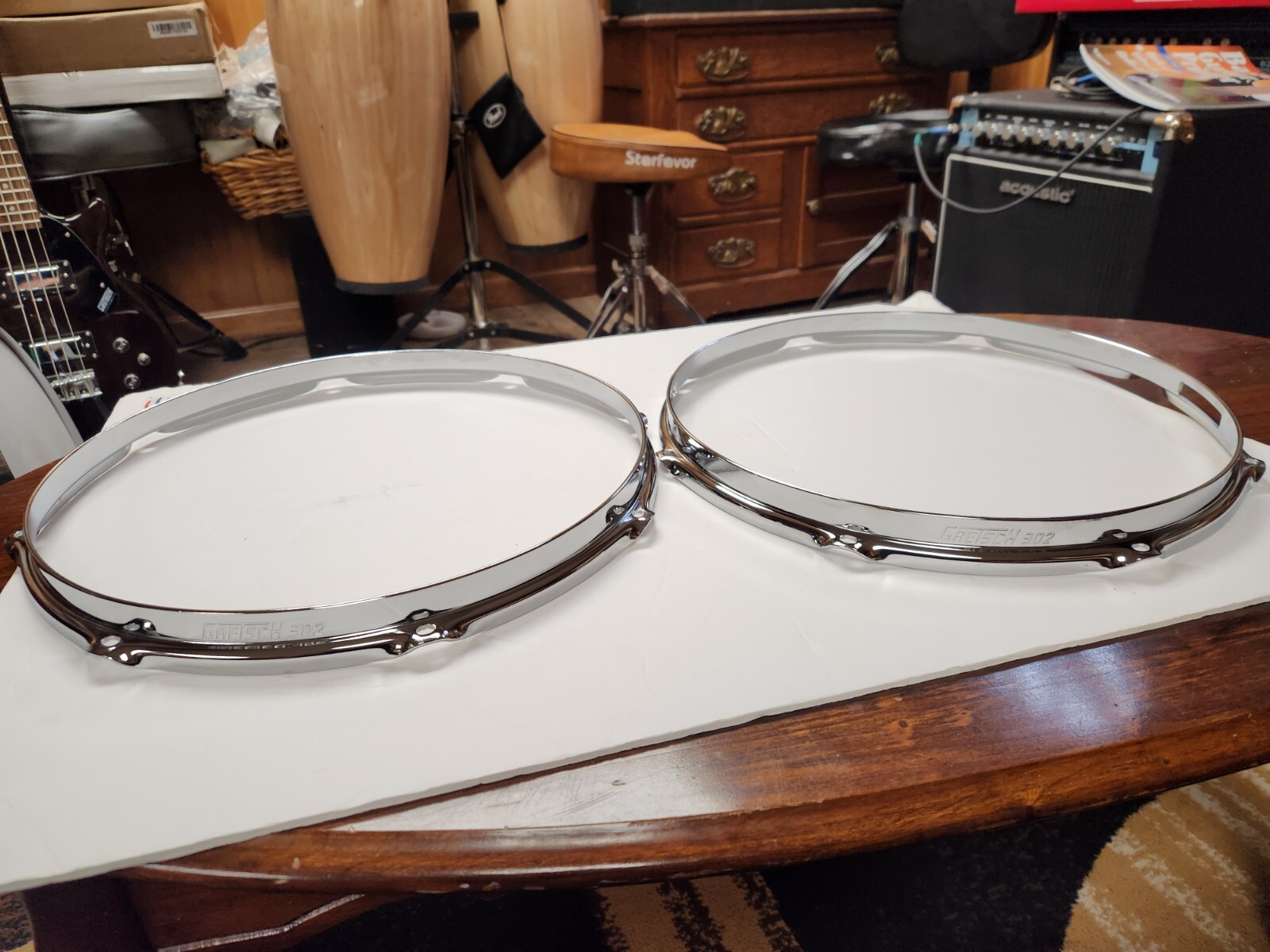 Gretsch 302 14" Snare Drum Hoops, Batter and Snare side Pair 8 Lug eBay