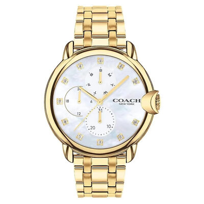 Pierre Arden Watch Coach 14503681 Arden Mother Of Pearl Crystal