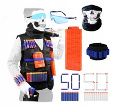 NEU Nerf Ausrüstung Set 3A Weste Magazin Munition Schutzbrille Zubehör