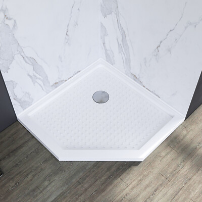 ELEGANT Acrylic Shower Base 38 in. D x 38 in. W x 3 in. H Corner Shower Pan