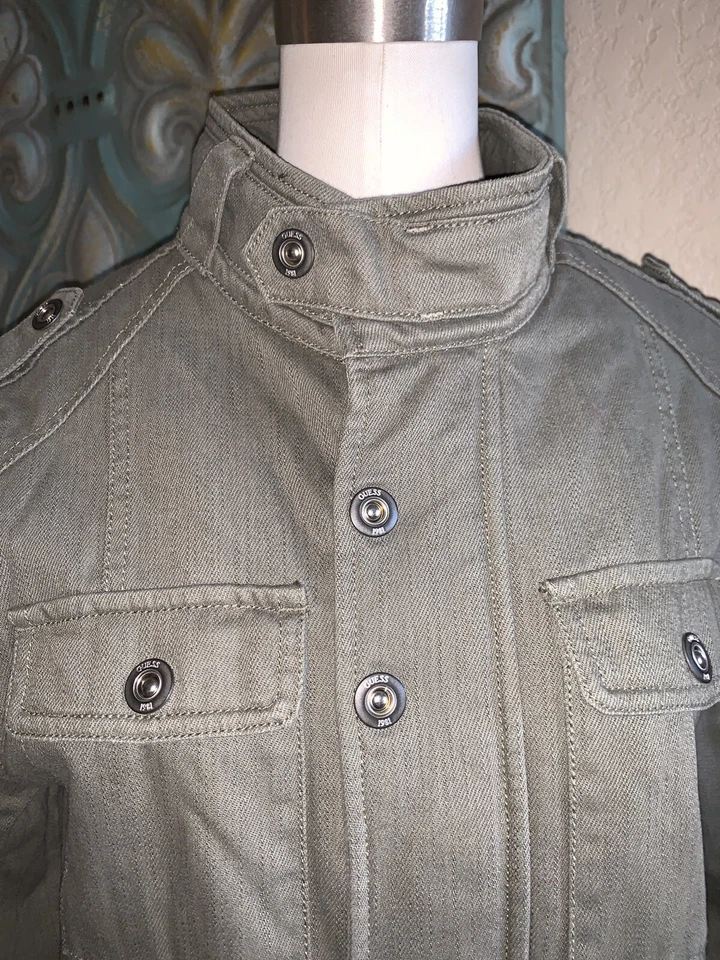 Abrigo Chaqueta Carga Militar Otoño Guess Los Angeles Niños Talla XL 20 Verde Foto 3 de 4