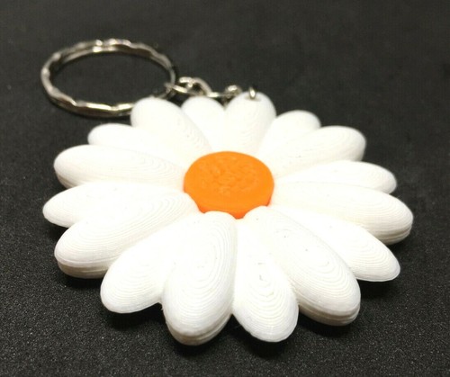 Llavero Flor Margarita 3D / Dije Bolso / Llavero Diseño Floral - Imagen 2 de 4