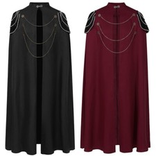 Elegant Medieval Cape with Shoulder Pads for Daily Wear in All Seasons