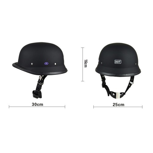 DOT German Skull Cap Motorcycle Half Helmet with Goggles Chopper