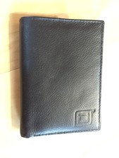 Mens Leather Trifold Wallet Black NWOT