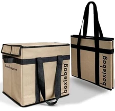 Collapsible Reuseable Insulated Grocery Bags - Stackable Heavy Duty Grocery T...