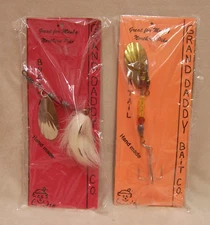 2 GRAND DADDY BAIT YELLOW RED HANDMADE MUSKY LURES FISH