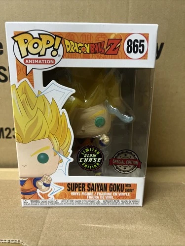 Funko Pop Dragon Ball Z Super Saiyan Goku With Energy CHASE  GITD 865 protector