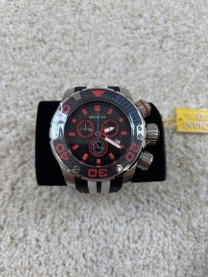 Invicta Sea Hunter Mens Watch Chrono Quartz 48992 New Black White Blue Red 52mm