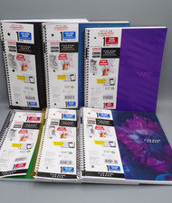 Pack of 6 Mead Five Star 1 Subject College Ruled Spiral Notebook 80 Sheets Each