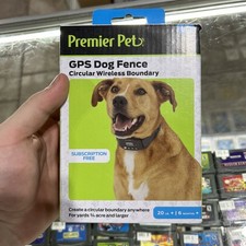 PREMIER PET GPS DOG FENCE CIRCULAR WIRELESS BOUNDARY DOG COLLAR 20LBS 6 MONTH 