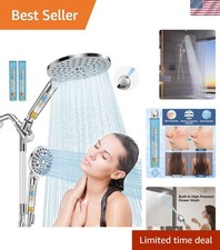 Dual Filtered Handheld Shower Heads Combo, 15-Mode High Pressure Rainfall Sho...