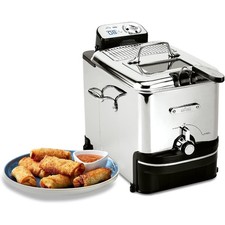 Electric Deep Fryer with Basket and Lid Stainless Steel Home Use 1700W