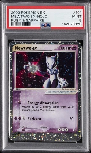 2003 POKEMON EX RUBY & SAPPHIRE #101 MEWTWO EX-HOLO PSA 9