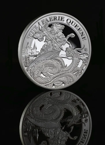 2024 St. Helena Faerie Queene Redcross and the Dragon 1oz Silver Coin - Picture 3 of 7