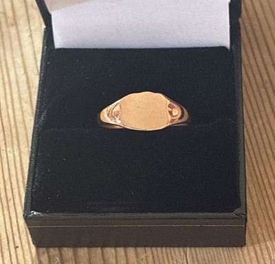 Antiker Siegelring 9 kt Rotgold 9 Karat Gold Größe R Chester Punze 1912