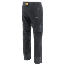 Image of Caterpillar Machine Trousers Black 32" Leg Left side bellowed cargo pocket and