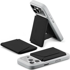 Magsafe Wallet, 8-Card Holder, Magnetic Phone Stand with Pull Jet Black