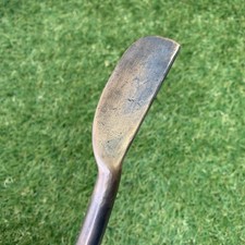 Antique Gun Metal Flange Putter Hickory Shaft RH 32.5" B5 1915