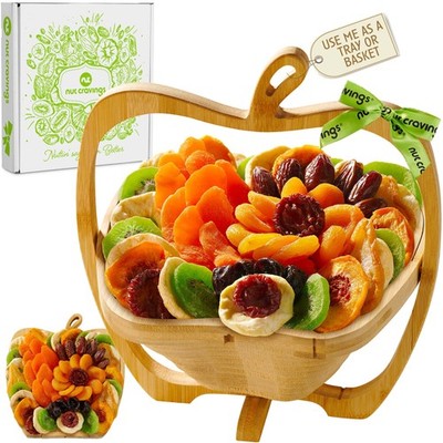 NUT CRAVINGS Dried Fruit Flower Bouquet Arrangement in Wooden Apple