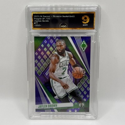 2023-24 Panini Phoenix - Jaylen Brown #77 Purple /150 - Celtics Graded 9 Mint