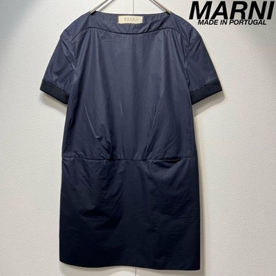 Marni Wool stick short sleeve gathered design dress size 38