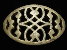 NI05140 VINTAGE 1970s *BAROQUE ORNAMENTAL* ART/FASHION SOLID BRASS BARON BUCKLE