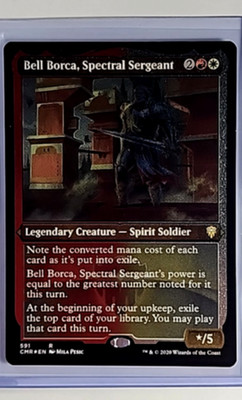 MTG Magic The Gathering CMR Commander Foil Etched Bell Borca Spectral Sergeant