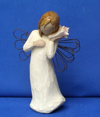 Willow Tree Angel Thinking of You sea shell Friendship Figurine Mothers day