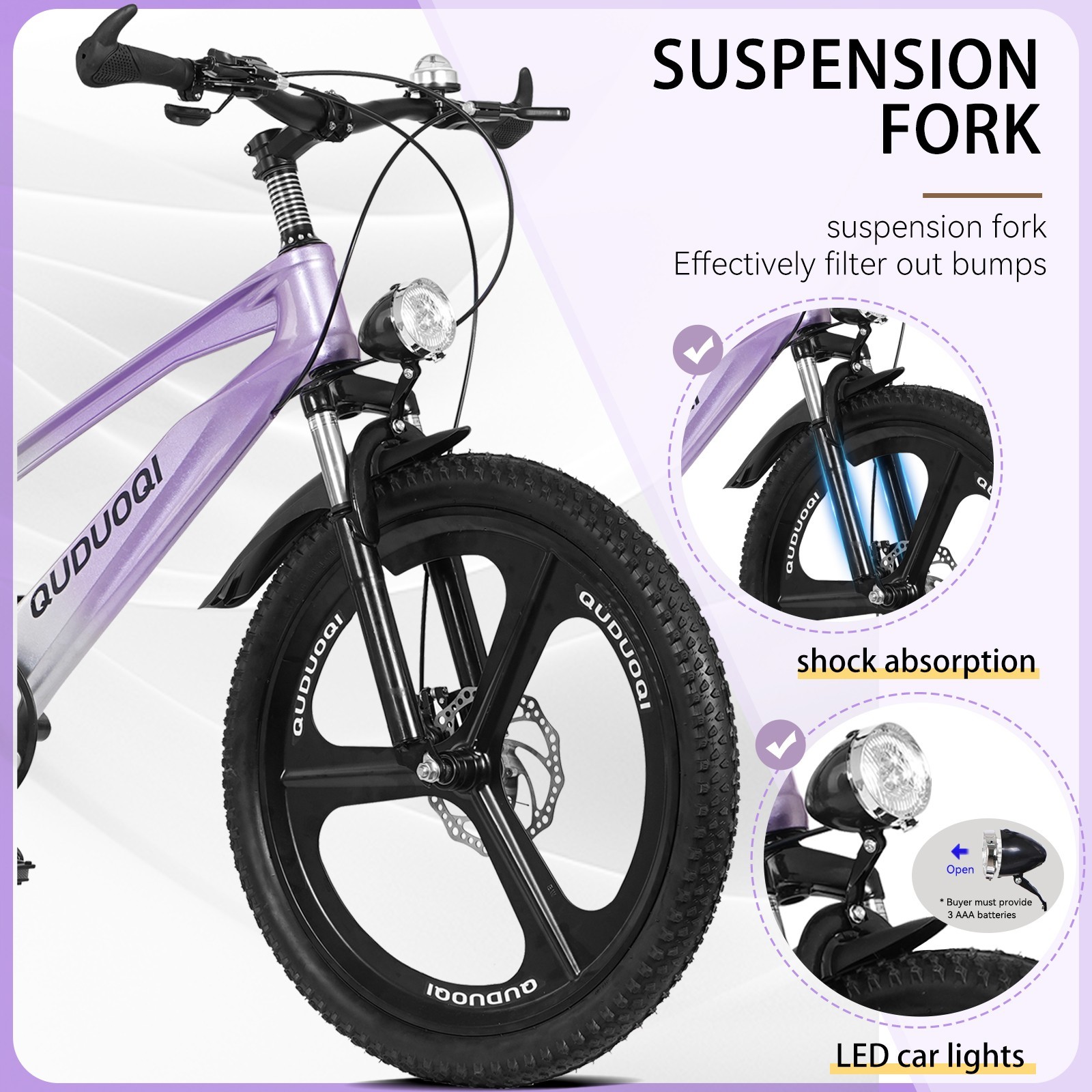 20 Inch Kids Mountain Bike 7-Speed Youth Bicycle for Boys & Girls Ageds 8-12