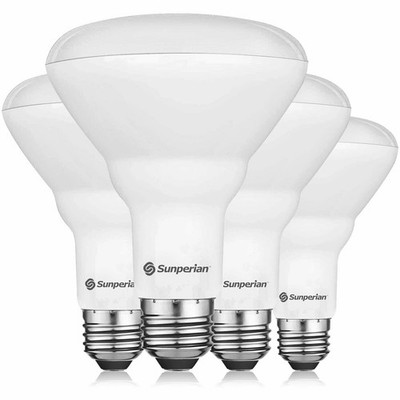 Sunperian BR30 LED Bulb 8.5W=65W 4000K Cool White Dimmable Flood E26 (4 Pack)