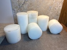 HDPE PLASTIC solid rod 3   2-5/8  dia. 6 pcs, 21-7/8  total length