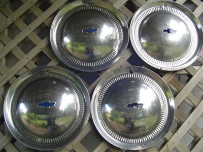 FOUR VINTAGE 1953 53 CHEVROLET CHEVY IMPALA BEL AIR NOMAD WHEEL COVERS HUBCAPS
